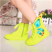 2013秋季新款童鞋高帮系带女童帆布鞋儿童板鞋单鞋短靴子/特