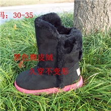 温州外贸品牌童鞋雪地靴麂皮绒加厚保暖雪地棉靴穿着舒适不变型