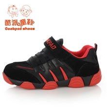 正品酷派童鞋男女童鞋休闲运动鞋803大黑红31-37码