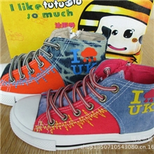 童鞋批发涂图秀韩时尚儿童涂鸦帆布鞋休闲板鞋学生鞋A2509