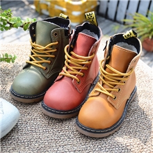 真皮加棉马丁靴中邦靴男童棉鞋女童棉靴保暖韩版雪地棉精品童鞋