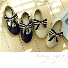 韩版秋季童鞋批发彩丝带蝴蝶结水钻珍珠女公主童鞋广州童鞋