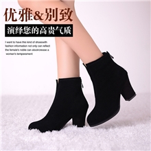 2013冬季热款女式短靴优雅简约高跟靴粗跟女鞋低筒骑士靴一件代发