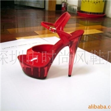 欧美风潮鞋/厚底/细粗跟水晶鞋/明星T台秀/结婚新娘鞋拍照性感鞋