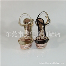 2012欧美新款露趾防水台电镀跟超高跟鞋女鞋镂空水钻鞋罗马鞋凉鞋