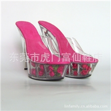 工厂直销性感高跟鞋*15CM透明水晶鞋，超高跟凉鞋，防水台凉鞋