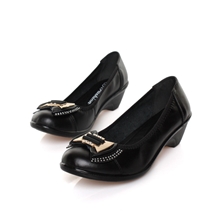 真皮成都坡跟新款女鞋单鞋批发全牛皮代发