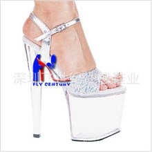 飞世纪超高跟20CM性感鞋厚底水晶凉鞋婚礼拍照鞋模特T台舞鞋