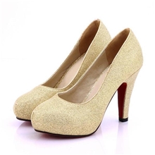 成都单鞋婚鞋超高跟单鞋亮片布浅口套脚女鞋亮片单鞋货源dx109
