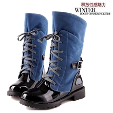 欧美短靴新款马丁女靴帅气方根马丁女靴中筒靴机车靴货源xz017