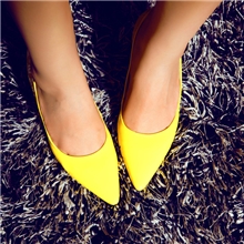 促销欧美尖头高跟鞋真皮细高跟单鞋黄色红色银色性感潮流女鞋