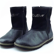 新款舒适真皮特价大童平底舒适毛里拉链小短靴