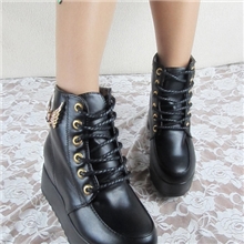 2013秋冬季韩版短靴子黑搭时尚女靴子女鞋厚底松糕跟网店代理888
