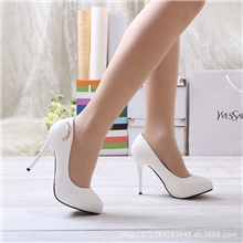 厂家批发羊纹仿皮细跟女鞋五金款装饰尖头单鞋支持贴牌生产加工