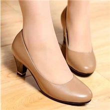 韩版女鞋加盟一件代发品牌女鞋创业加盟头层牛皮中粗跟舒适单鞋