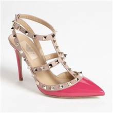 2013大牌范两条带子方形铆钉尖头11.5CM细跟高跟鞋女单鞋40码