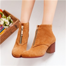 2013秋冬新款真皮欧美大牌高跟粗跟马丁靴短靴踝靴侧拉链女靴批发