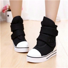 2013新款韩版内增高魔术贴平跟高筒单鞋女鞋子帆布女靴q-10代发