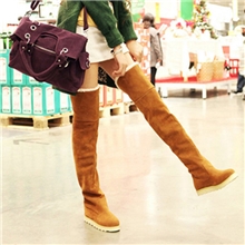 2012春甜美磨砂厚底长靴高帮平底平跟女靴子过膝长筒靴马丁骑士靴