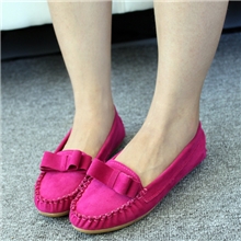 4色新款甜美蝴蝶结软底单鞋女平跟公主鞋韩版豆豆鞋懒人工作鞋