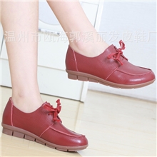 厂家直销2013新款单鞋真皮休闲皮鞋女牛皮平底鞋系带牛筋底驾车鞋