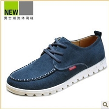 淘宝爆款！厂家直销磨砂反绒男鞋批发真皮英伦休闲鞋一件代发