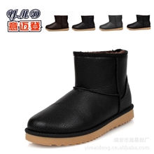 情侣雪地棉鞋冬款男鞋PU防水牛筋底短靴中筒靴雪地靴批发T09