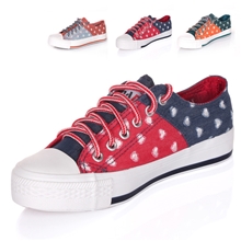 帆布鞋批发厂家拼色帆布鞋女韩版潮透气休闲鞋水洗牛仔板鞋少女鞋