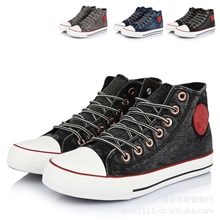 2013新款飞耐F220水洗牛仔布男士高帮帆布鞋韩版篮球鞋硫化鞋