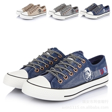2013新款飞耐F219水洗牛仔布面低帮帆布鞋批发休闲男士布鞋球鞋