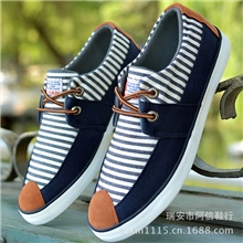 EAC爆款秋冬新款男式休闲鞋韩版个性潮流男鞋条纹拼接帆布鞋板鞋