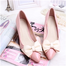 【伙拼】玉步之恋新品时尚漆皮蝴蝶结淑女OL尖头低中高跟女鞋单鞋
