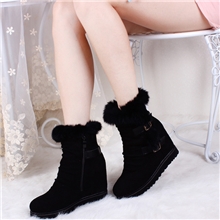 玉步之恋厂家直销女靴雪地靴短靴真兔毛中筒内增高女鞋靴子批发