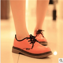 日系复古糖果色可爱大头鞋英伦朋克漆皮低帮马丁靴短靴平底休闲