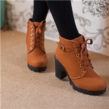 欧美秋冬季短靴时尚马丁靴英伦厚底高跟单靴女新款雪地靴潮机车靴