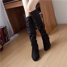 2013新款女鞋春秋欧美时尚内增高过膝修身平底长筒女靴