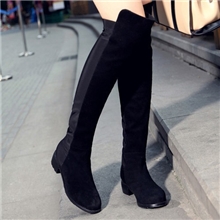 2013秋冬新款坡跟平底靴单靴绒面潮女靴子高筒靴时尚女鞋734
