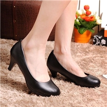 2013春季新款欧美通勤圆头浅口防水台中跟船鞋粗跟单鞋女鞋319