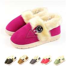 2013新款韩版平底毛领雪地棉鞋车缝线保暖居家鞋男女情侣款女鞋子