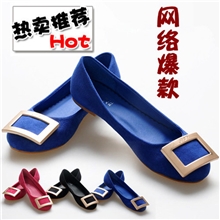 2013春秋季新款平跟低帮鞋女单鞋金属扣平底鞋欧美豆豆鞋休闲女鞋