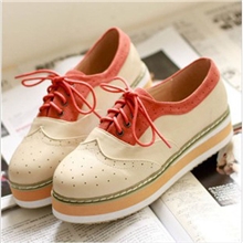 欧美风英伦学院风休闲坡跟厚底松糕鞋厚底鞋女单鞋复古女鞋2013