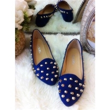 2013新款铆钉装饰单鞋平底尖头水晶钻女单鞋舒适女鞋子公主鞋