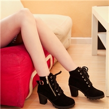 2013中跟女靴时尚女短靴粗跟女中跟马丁女靴系带马丁靴