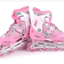 厂家直销PU直排可调溜冰鞋轮滑鞋儿童/成人旱冰鞋单闪批发