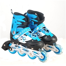 厂家直销PVC直排可调溜冰鞋轮滑鞋儿童/成人旱冰鞋单闪批发