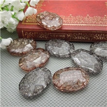 饰品配件25mm*8mm裂纹珠透明珠塑料珠散珠F95