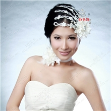 厂家直销批发多种戴法珍珠结婚头饰饰品新娘头花两件套F-320