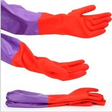 A026特价居家加长加厚加绒洗碗家务清洁手套洗衣加绒手套