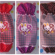 2013新款定位小兔子荷叶边长款袖套点子格子卡通图案防污长袖套