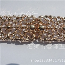 厂家直销高档新款锁皮镂空金色腰带对扣女士皮带扣